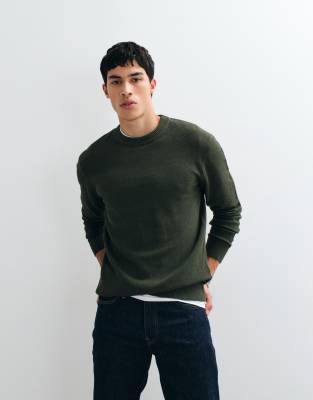 Jj Rebel Crew Neck Textured Sweater In Green