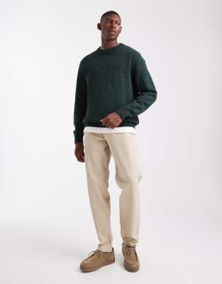 Jj Rebel Crew Neck Textured Sweater In Green