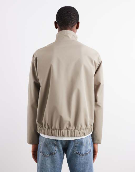 JJ Rebel - Giacca harrington beige con zip doppia