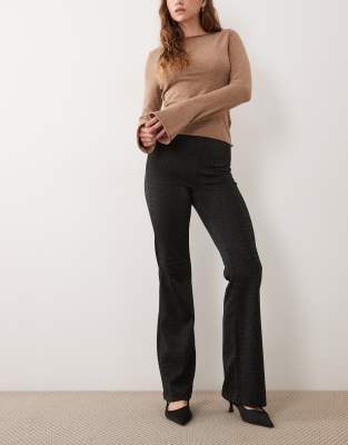 Jj Rebel Glitter High Waist Flared Pants In Black