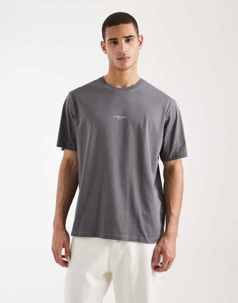 JJ Rebel – Grå t-shirt i oversize med logga framtill - view 1