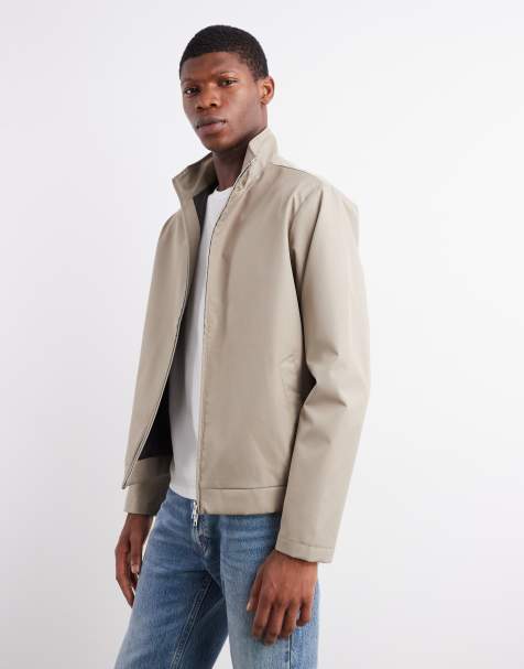 JJ Rebel - Harrington jack met dubbele rits in beige - view 1