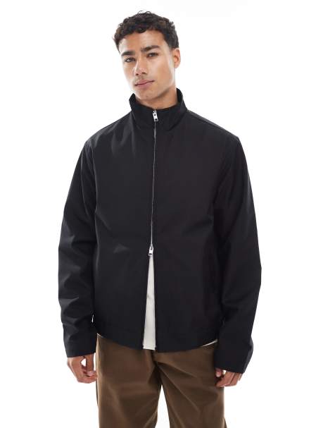 JJ Rebel – Harrington-Jacke in Schwarz mit Zwei-Wege-Reißverschluss - view 1
