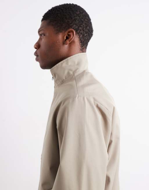 JJ Rebel harrington jacket with double ended zip in beige, 4 of 5