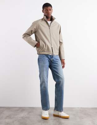 Jj Rebel Harrington Jacket With Double Zip In Neutral