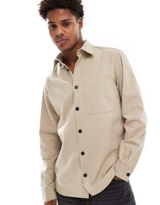 heavy overshirt in beige-Neutral