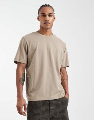 Jj Rebel Heavyweight Textured T-shirt In Neutral