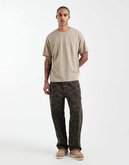 JJ Rebel heavyweight textured t-shirt in beige, 2 of 5