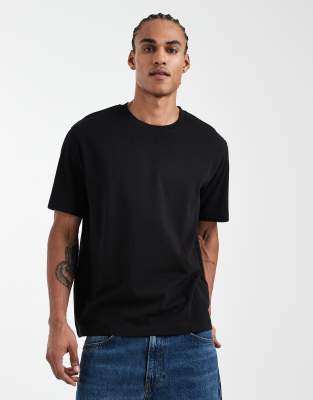 Jj Rebel Heavyweight Textured T-shirt In Black