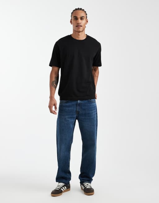 JJ Rebel heavyweight textured t-shirt in black, 2 of 5