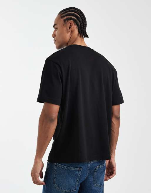 JJ Rebel heavyweight textured t-shirt in black, 3 of 5
