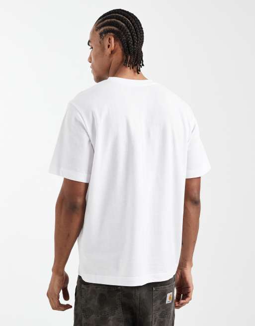 JJ Rebel heavyweight textured t-shirt in white, 3 of 5