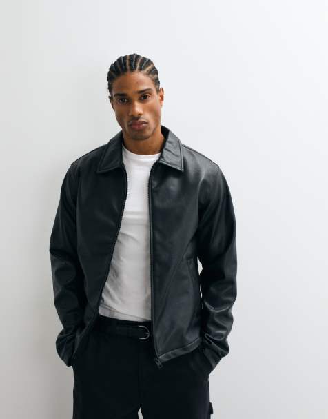 JJ Rebel – Hemdjacke aus Kunstleder in Schwarz - view 1
