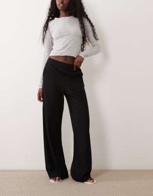 Jj Rebel High Waisted Relaxed Fit Pants In Black