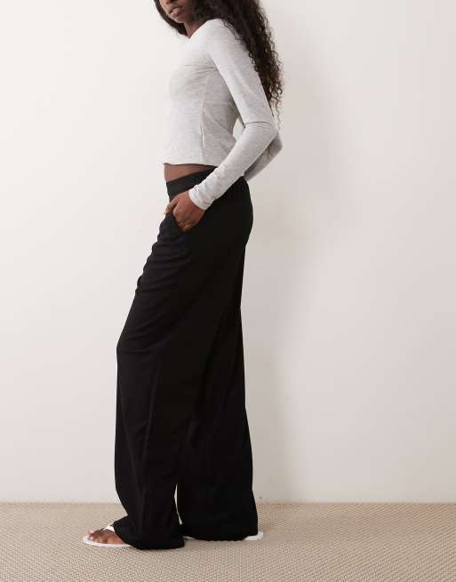 JJ Rebel high waisted relaxed fit pants in black, 2 of 5