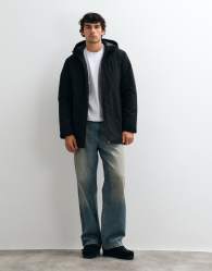 JJ Rebel hooded parka in black