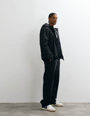 Jj Rebel Hooded Puffer Jacket With Small Logo Detail In Black