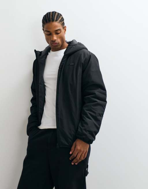 JJ Rebel hooded puffer jacket with small logo detail in black, 2 of 5