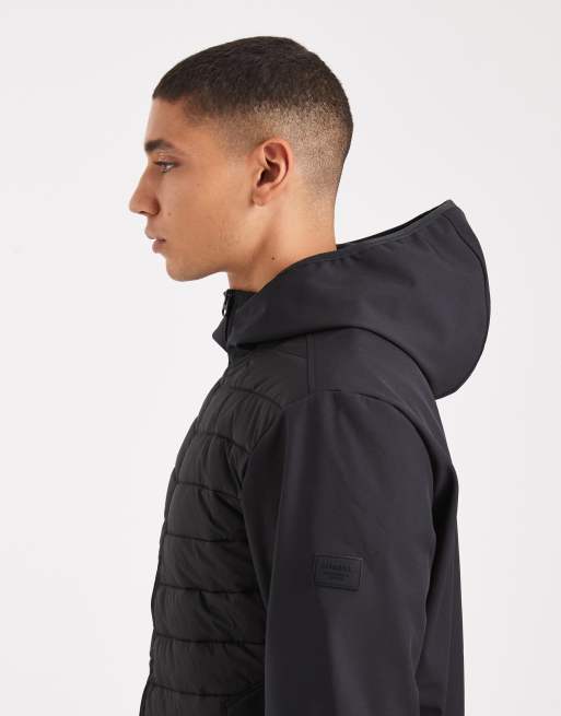 JJ Rebel hooded quilted jacket in black, 4 of 5