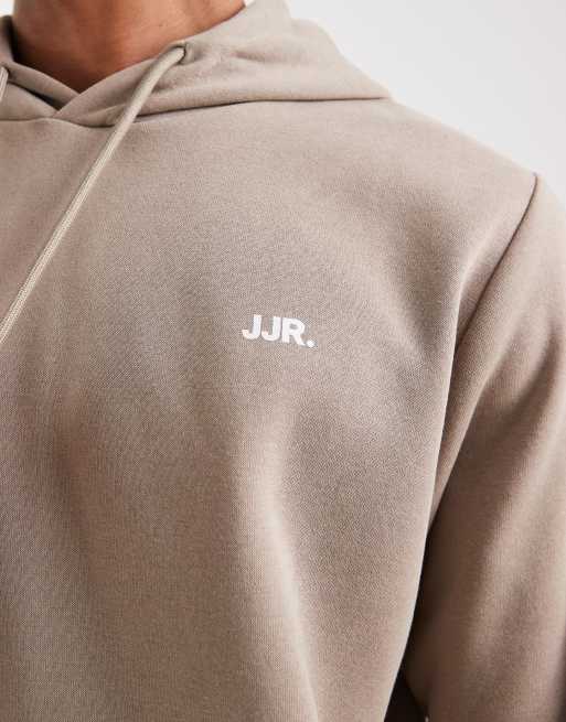 JJ Rebel - Hoodie met logo in beige, 5 van 5