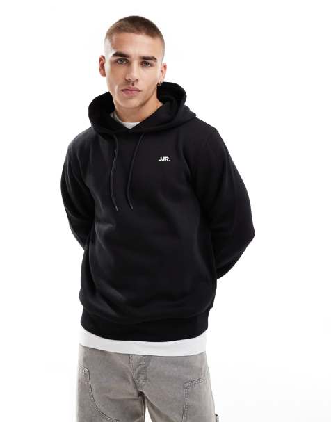 JJ Rebel hoodie with small chest logo in black - view 1