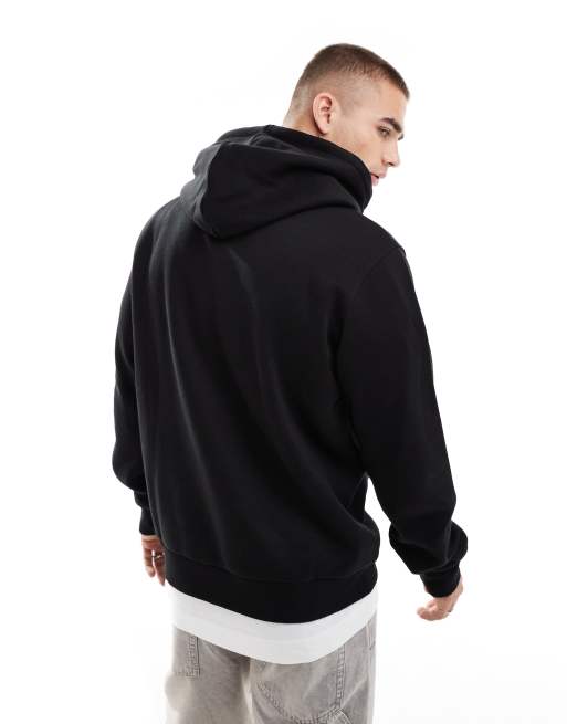 JJ Rebel hoodie with small chest logo in black, 4 of 4