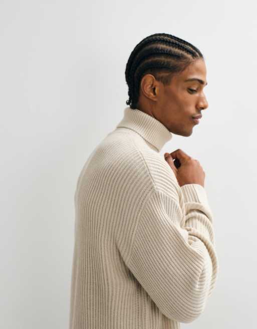 JJ Rebel - Jersey color crema con cuello vuelto, 5 de 5