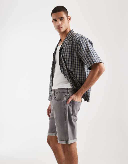 JJ Rebel Joe - Pantaloncini di jeans grigi con risvolto, 3 di 5