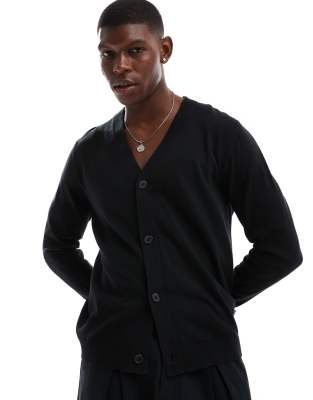 JJ Rebel knitted cardigan in black