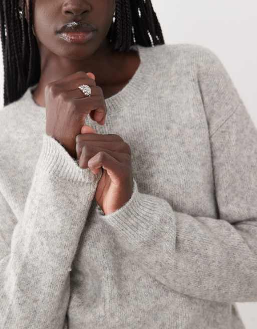 JJ Rebel knitted sweater in light gray, 3 of 4