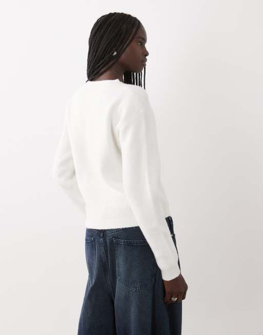 JJ Rebel knitted sweater in white, 4 of 4