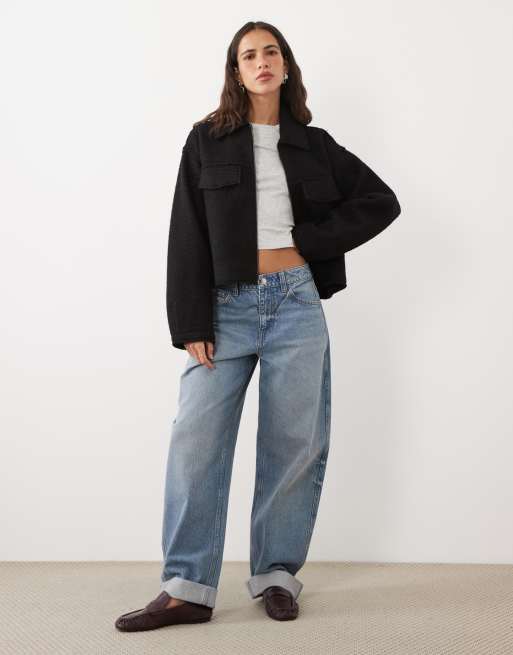 JJ Rebel kurze Jacke mit Kragen in Schwarz, 2 von 4
