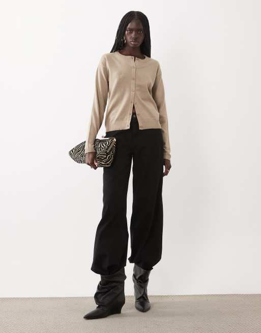 JJ Rebel langärmlige Strickjacke in Beige, 2 von 4