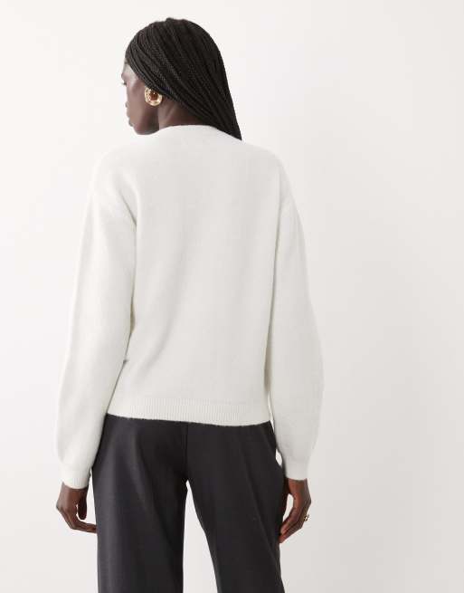 JJ Rebel langärmlige Strickjacke in Weiß, 4 von 4