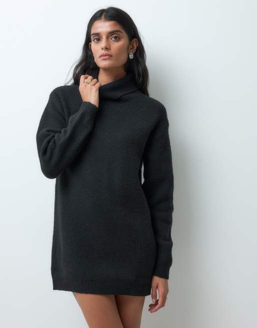 JJ Rebel langärmliges Rollkragenkleid in Schwarz, 3 von 5