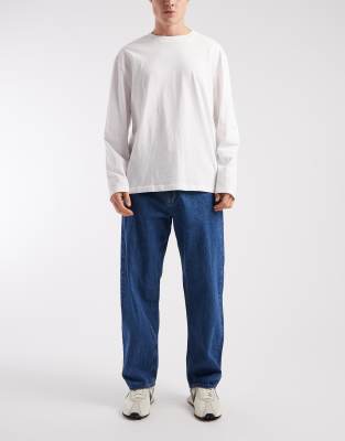 Leo - Weite Jeans in Dunkelblau Blau W30 L34