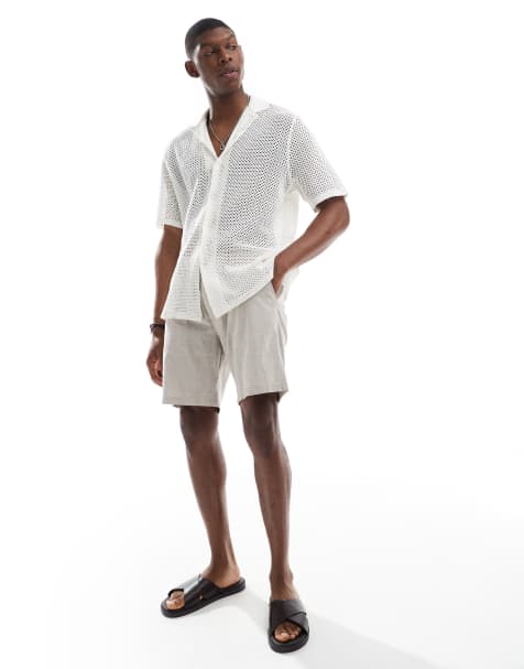 JJ Rebel linen shorts in beige - view 1