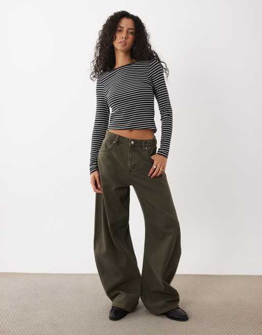JJ Rebel long sleeve striped top in black & white, 2 of 4