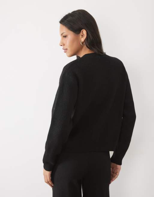 JJ Rebel long sleeved knitted cardigan in black, 4 of 4