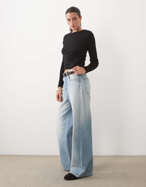 JJ Rebel long sleeved ribbed top in black, 2 of 4