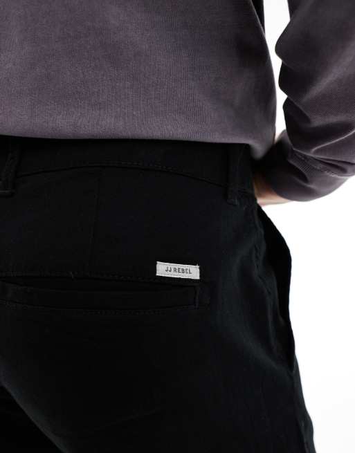 JJ Rebel loose fit chinos in black, 3 of 5