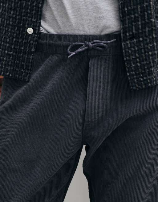JJ Rebel loose fit corduroy jogger in asphalt grey, 4 of 5
