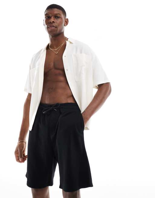 JJ Rebel loose fit jersey short in black