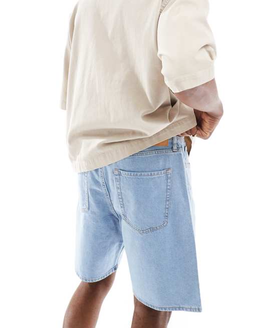 JJ Rebel - Losvallende denim short in lichtblauwe wassing , 2 van 5