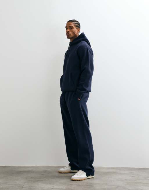 JJ Rebel - Co-ord set van sweatstof in marineblauw, 3 van 3