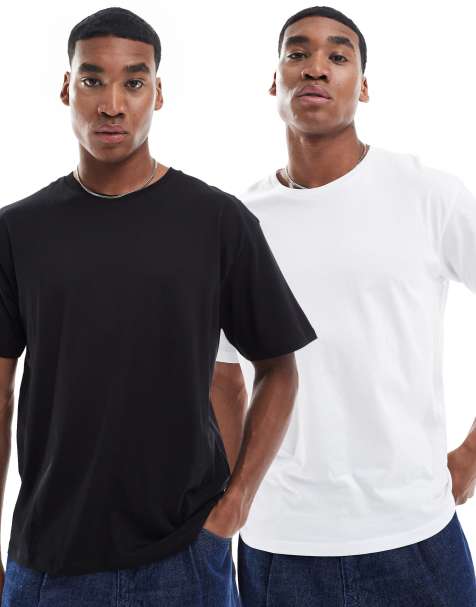 JJ Rebel - Lot de 2 t-shirts oversize - Noir/blanc - view 1