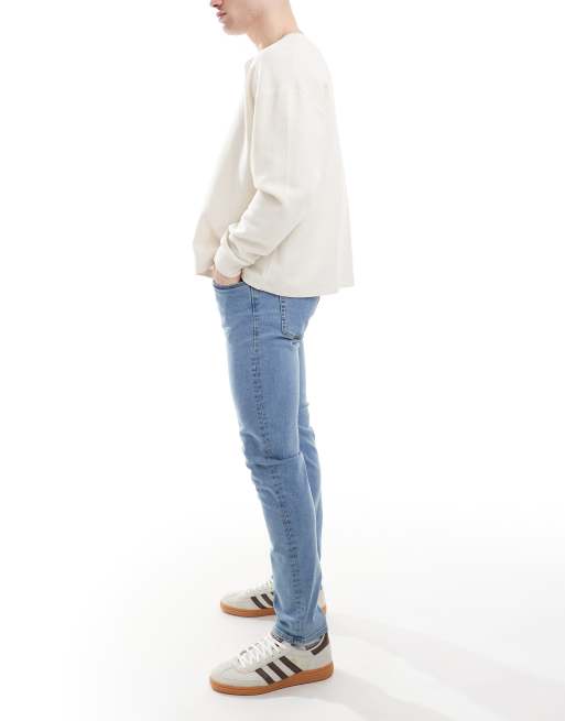 JJ Rebel luke slim fit jeans in light blue wash 