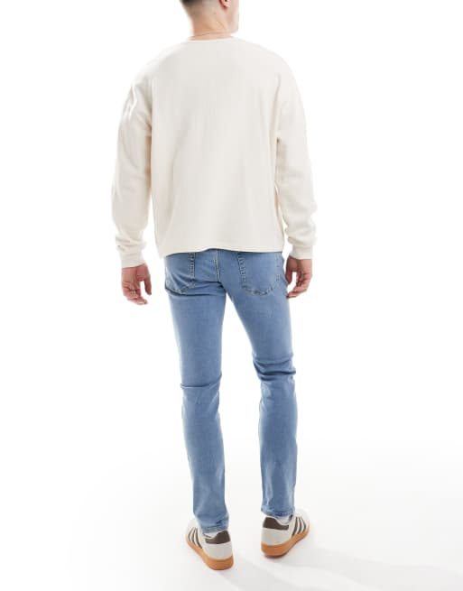 JJ Rebel luke slim fit jeans in light blue wash 