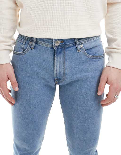 JJ Rebel luke slim fit jeans in light blue wash 
