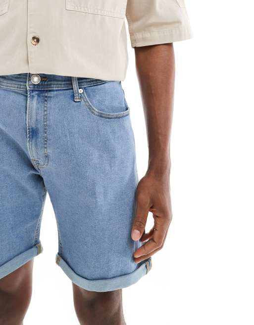 JJ Rebel - Lyseblå denimshorts med opsmøgne kanter , 4 af 5